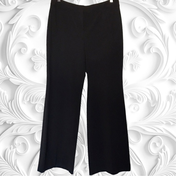 White House Black Market Contour Wide Leg Black Slacks Size 10R - Picture 1 of 3